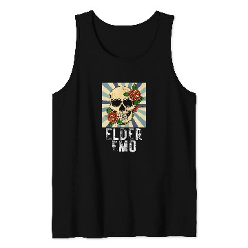 Discover Elder Emo Funny Emo Music Fan Scene Alternative 90s Kids Pun 9 Tank Tops