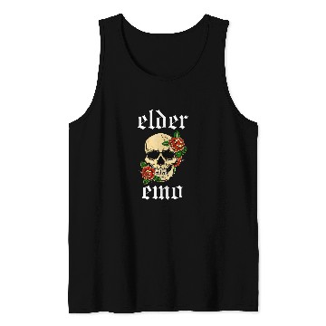 Discover Elder Emo Funny Emo Music Fan Scene Alternative 90s Kids Pun 8 Tank Tops