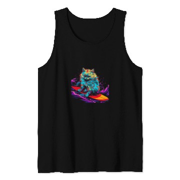 Discover Persian Cat Surf Tank Tops