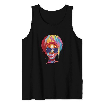 Discover Afro Black Girl Art Paint Tank Tops