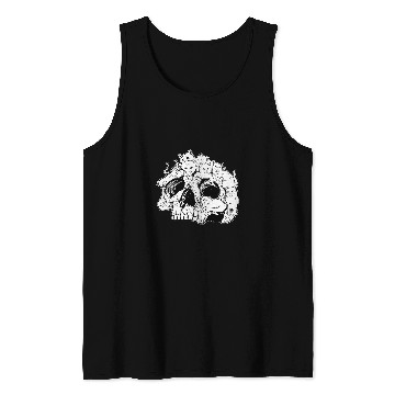 Discover Creepy Cute Cat Skull Design Nu Goth Cats Doodle Art Tank Tops