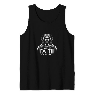 Discover Walk By Faith Not By Sight Jesus Funny Graphic Tees Tank Tops