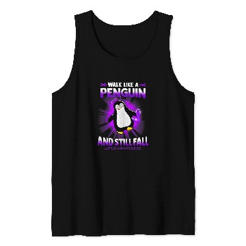 Discover Penguin Pet Purple Lupus Awareness Walk Like A Penguin And Still Fall Tank Tops