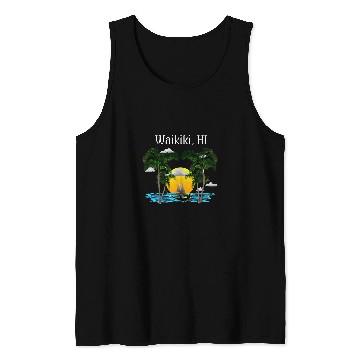 Discover Waikiki Hawaii Paradise Tank Tops