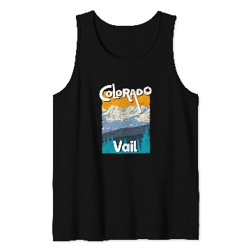 Discover Skiing Ski Vail Colorado Mountain State Rocky Mountains Tee Skiing Tank Tops