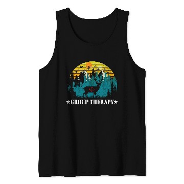 Discover This Is What I Call Group Therapy Funny Retro Hunting Deer Tank Tops