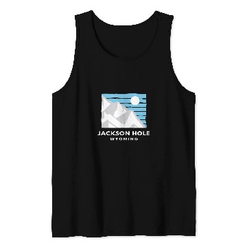 Discover Retro Cool Jackson Hole WY Mountain Blue Sky Moon Novelty Tank Tops