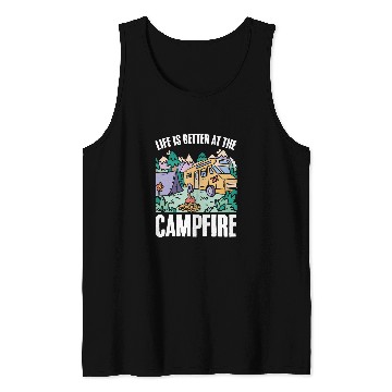 Discover Outdoor Vacation Wanderlust Campfire Camp Camper Tank Tops