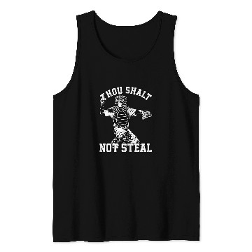 Discover Baseball Catcher Thou Shalt Not Steal Religiou Tank Tops