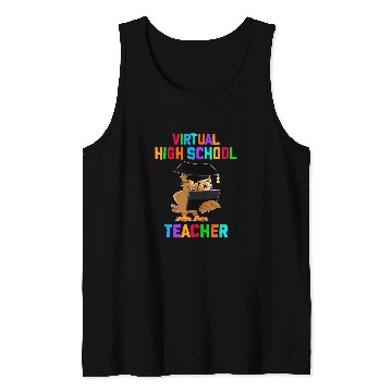 Discover Owl Pet Virtual High School Teacher Funny Owl Lover Tank Tops