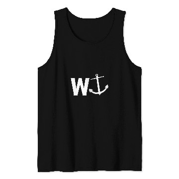 Discover W Anchor Funny Wanker Sailing Boating Slang Tank Tops