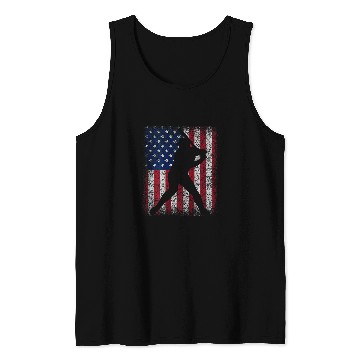Discover American Flag Print on the Back Baseball Red White Blue Tank Tops