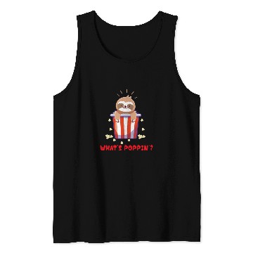 Discover Sloth Pet Popcorn whats Poppin funny Sloths Cinema Evening 2 Tank Tops