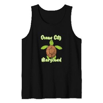 Discover Turtle Pet Ocean City Maryland Beach Whimsy Cute Loggerhead Turtle Tank Tops