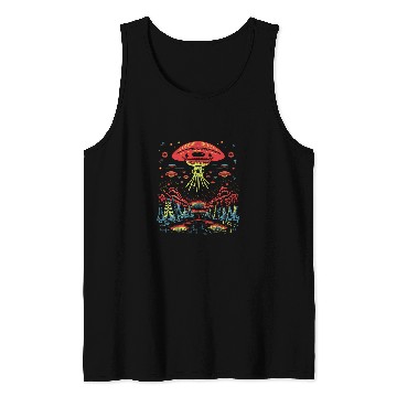 Discover vintages UFO Alien Area 51 Space Mayan Aztec Desert 32 Tank Tops