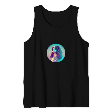 Discover Cavalier King Charles Spaniel Synthwave 80s Nostalgia Tank Tops