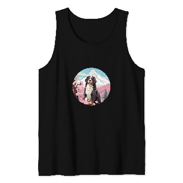 Discover Bernese Mountain Dog Mount Fuji Funny Japan Tank Tops