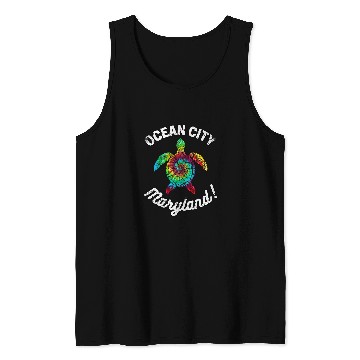 Discover Turtle Pet Ocean City Maryland Tie Dye Boho Turtle Turtles Distressed Tank Tops