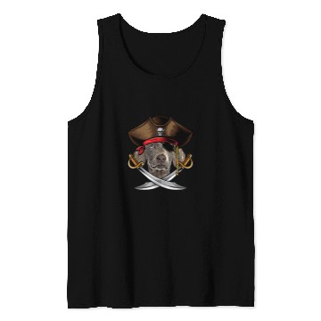 Discover Funny Weimaraner Dog Pirate Captain Halloween Tank Tops