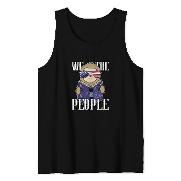 Discover Patriotic Sloth USA Flag Constitution Love America 4th July Tank Tops