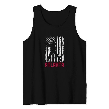 Discover Atlanta American Flag Baseball Weathered Tank Tops