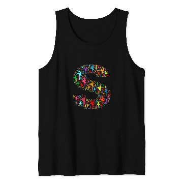 Discover Ballet Dancer Ballerina Name Initial Monogram Letter S Tank Tops
