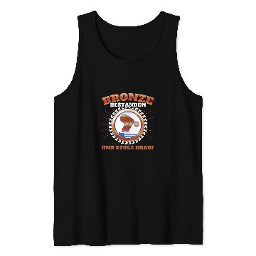 Discover Swimming Pool badge bronze float Tank Tops