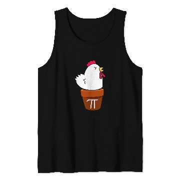 Discover Cute Chicken Pot Pie Funny Math Pun Pi Symbol Tank Tops