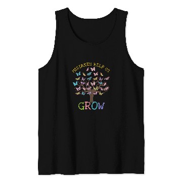 Discover Growth Mindset Mistakes Help Us Grow Teacher Butterfly Tree Tank Tops