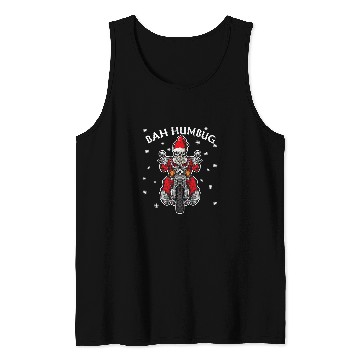 Discover Bah Humbug Skeletons Santa Riding A Motorcycle Gift Tank Tops