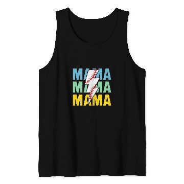 Discover Baseball Mama Distressed Lightning Bolt Mom Tank Tops