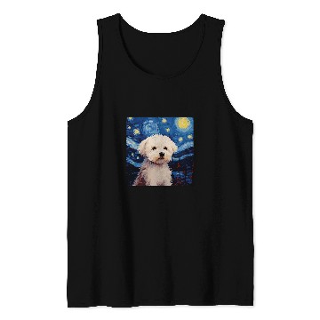 Discover Bichon Frise Starry Night For Dog Mom Dog Dad 1 Tank Tops