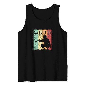 Discover Baseball Periodic Table Elements Nerd Baseball Catcher Retro 4 Tank Tops