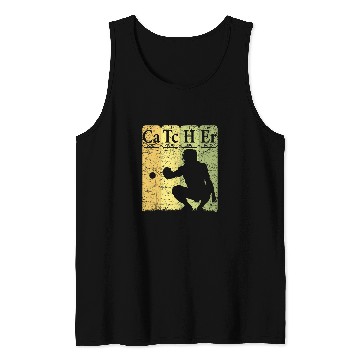 Discover Baseball Periodic Table Elements Nerd Baseball Catcher Retro 2 Tank Tops