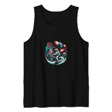 Discover Cool Galaxy Windsurfer Astronaut on Windsurfing Tank Tops