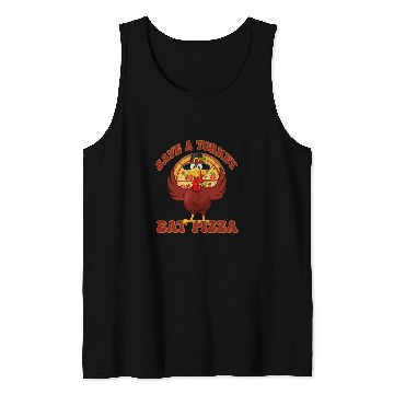 Discover Thanksgiving Groovy Turkey Save A Turkey Eat Pizza Tank Tops