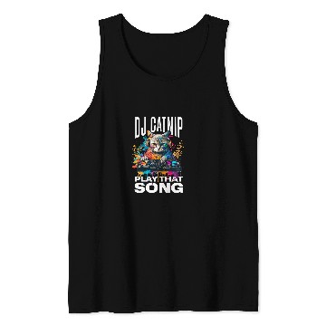Discover DJ Catnip Play That Song Funny Audio Wave House Music Tank Tops