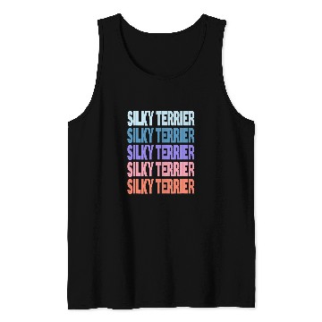 Discover Funny Modern Repeated Text Design Silky Terrier Tank Tops