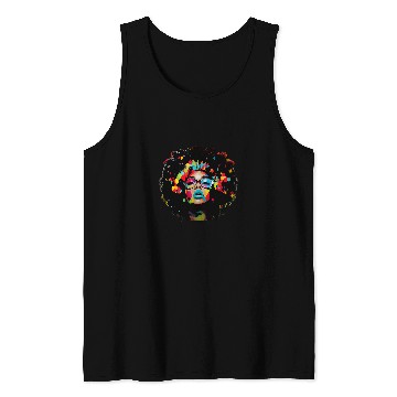 Discover Black Afro Queen Colorful Melanin Art Unapologetically Dope Tank Tops