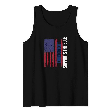 Discover Connecticut Backs the Blue American Flag Police Support Tank Tops