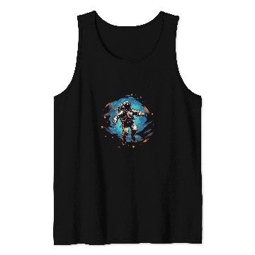 Discover Astronaut Floating in Outer Space Tank Tops