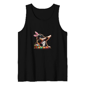 Discover Dabbings Easter Bunny Landseer Newfoundland Dog Tank Tops