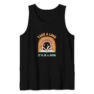 Discover Groovy vintages Rainbow Reading Take A Look Its In A Book Tank Tops