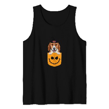 Discover Halloween Pocket American Foxhound Scary Jack O Lantern Tank Tops