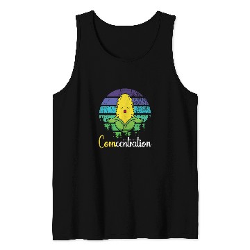 Discover Retro Distressed Corncentration Funny Lotus Yoga Corn Woman Tank Tops
