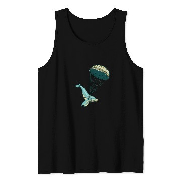 Discover Blue Whale Parachute Illustration Tank Tops