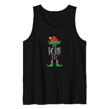 Discover Robin Elf Funny Family Matching Group Christmas Party Elf Tank Tops