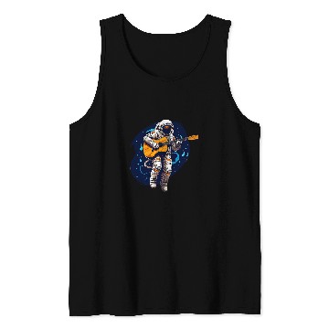 Discover Astronaut Floating In Space Playing An Acoustic Guitar 2 Tank Tops
