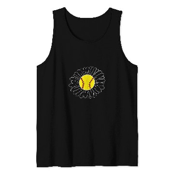 Discover Cute Flower Daisy Softball Mom Tank Tops