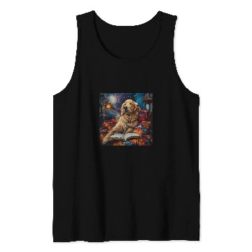 Discover Golden Retriever Dog Reading Book 1 Tank Tops